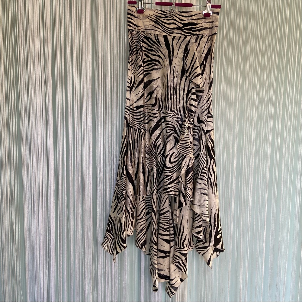 Marciano Zebra Print Silk Maxi Skirt NWT Size XS